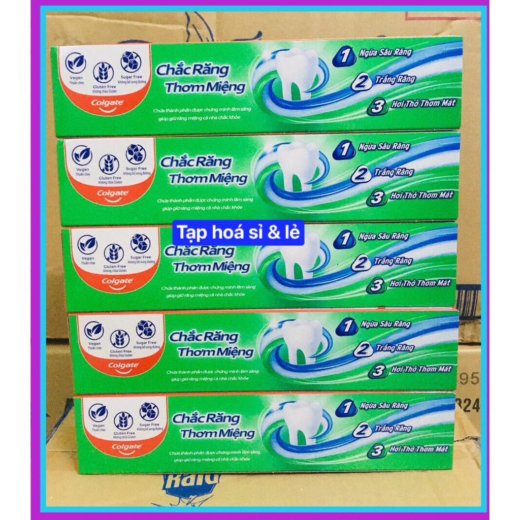 Combo 5 cây kem đánh răng colgate chắc răng thơm miệng 3 tác động 123 180g