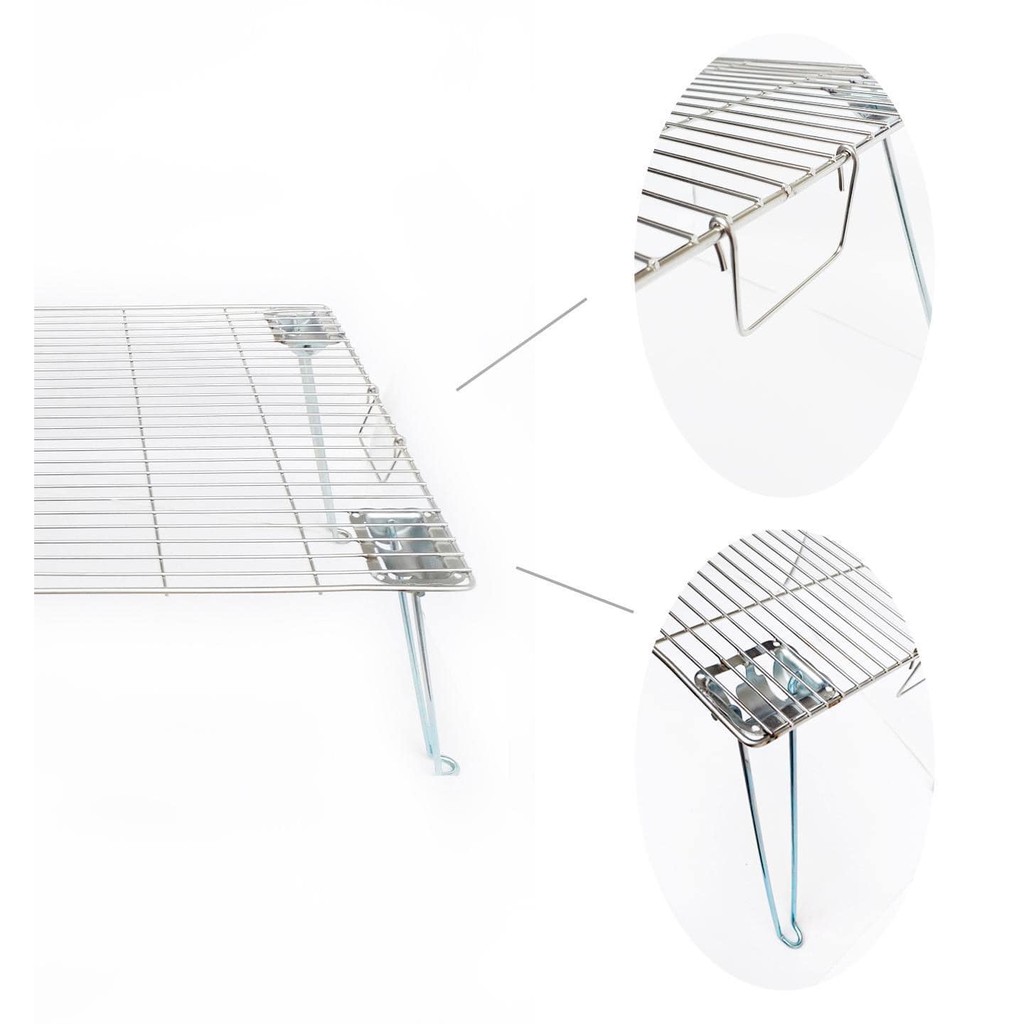 Vỉ nướng xếp gọn inox kiêm bàn dã ngoại