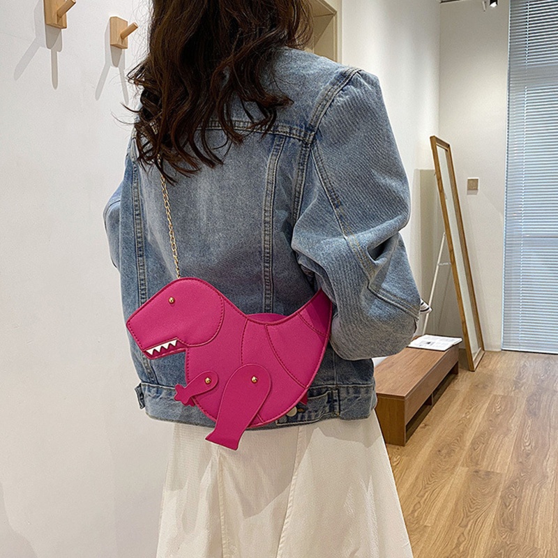 Túi Đeo Chéo Vai Hình Khủng Long Hoạt Hình 3D Dành Cho Nữ
