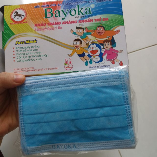 Khẩu trang kháng khuẩn trẻ em Bayoka