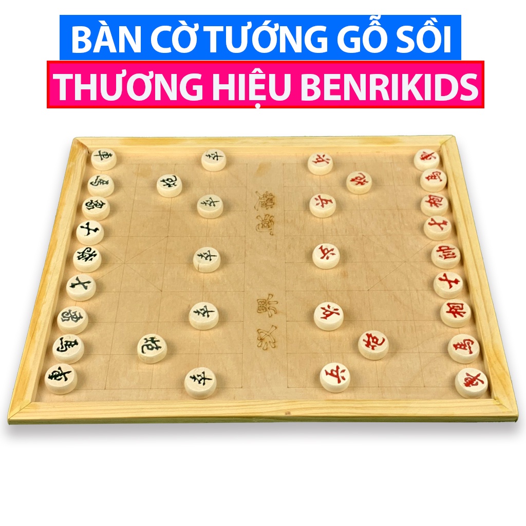 Bàn Cờ Tướng Gỗ Bạch Dương Loại To 43x37Cm Phù Hợp Cho Quán Trà Đá, Cafe Đồ Chơi Board Game Chiến Thuật