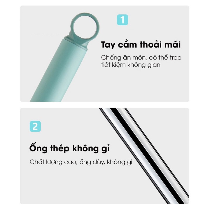 Cây lau nhà thay thế cho bộ lau nhà thông minh tự vắt 2 ngăn bàn lau 33x12cm cán dài 1,2m