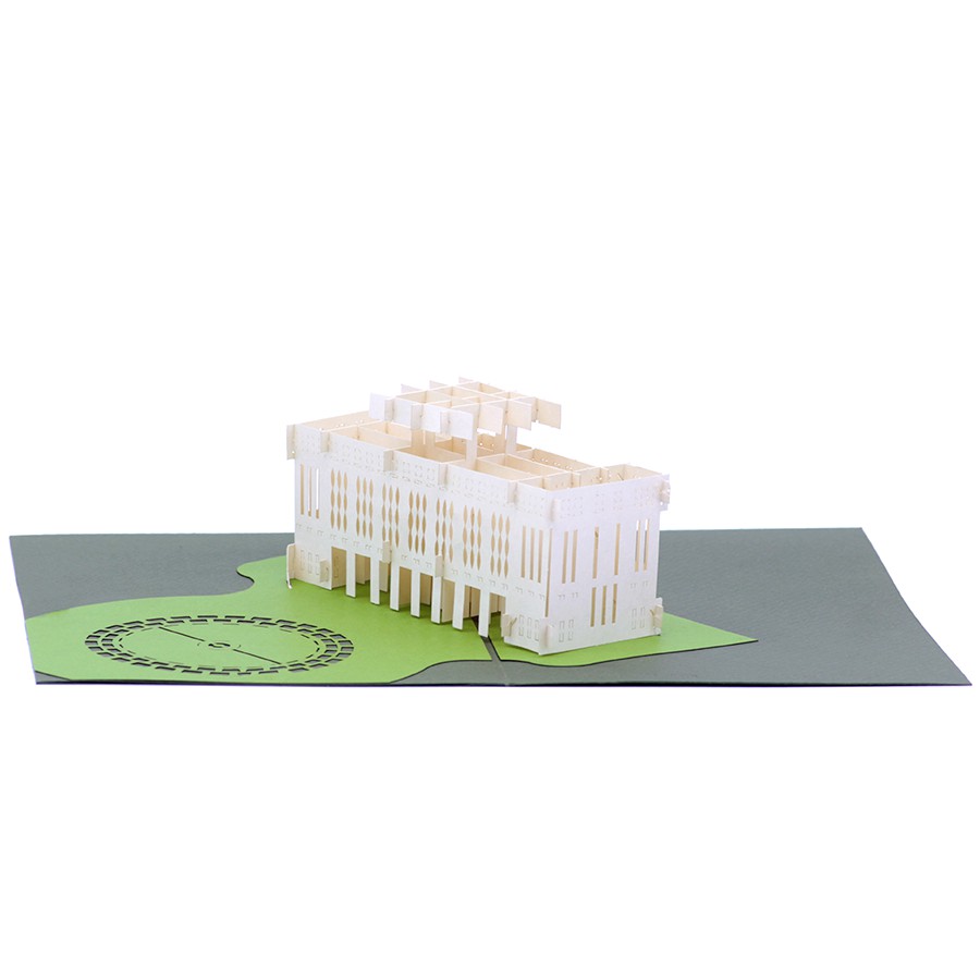 Thiệp nổi 3D Dinh Độc Lập, thiệp kiến trúc Việt Nam, thiệp pop up, thiệp chúc mừng - Paper Art Gift - PNP110