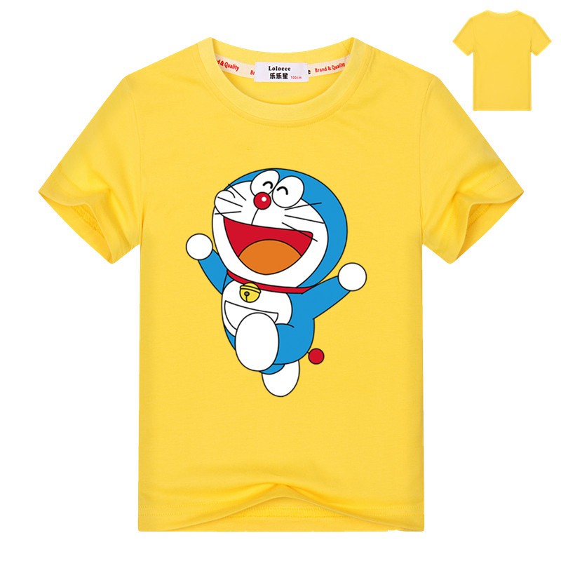 Áo thun bé trai họa tiết Doraemon thời trang mùa hè 2020