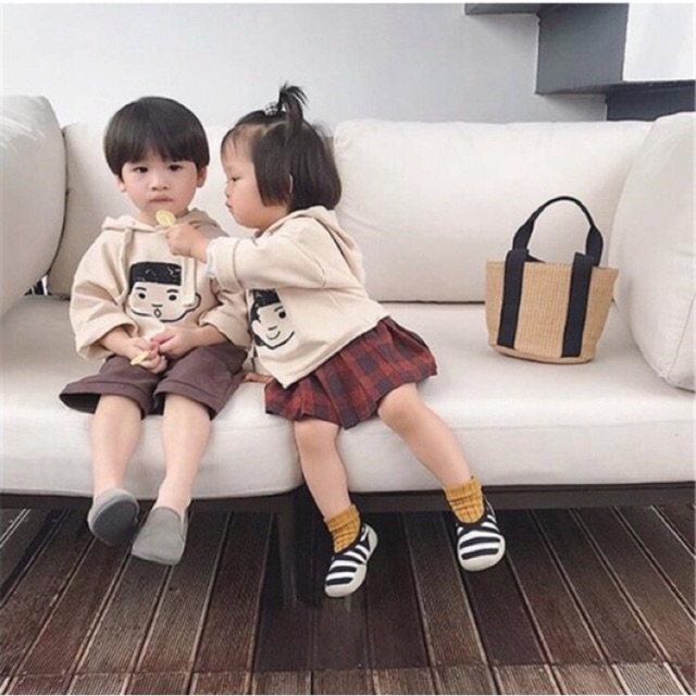 Sét áo thun dài tay phối chân váy/quần short bé trai bé gái dễ thương | Shopee Việt Nam