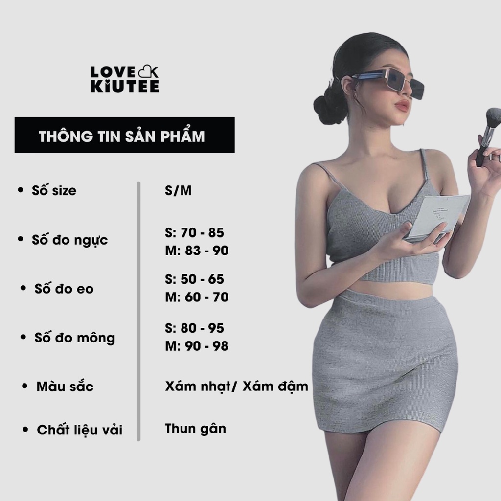 Set váy áo hai dây cá tính dành cho nữ LOVEKIUTEE
