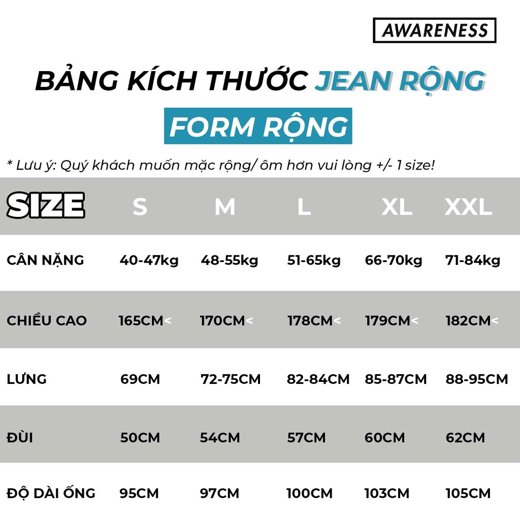 Quần jean nam ghi xám baggy ống rộng chất denim dày dặn dễ phối đồ phong cách Hàn Quốc J30 - jean baggy AWARENESS