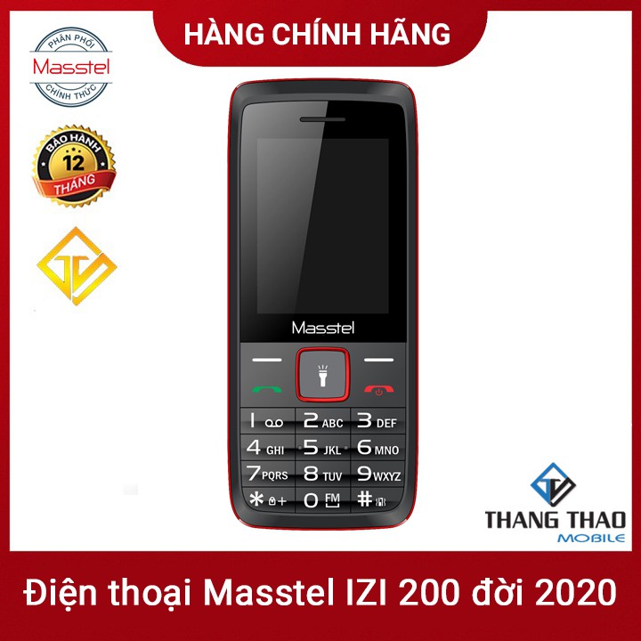 [Mã ELMS9 giảm 6% đơn 300K] Điện thoại Masstel IZI 200 Thiết kế đơn giản, Loa to - pin bền sóng khỏe