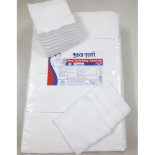 [1kg] Bông tẩy trang Bạch Tuyết cắt sẵn 10 *10 cm dành cho SPa, Trẻ sơ sinh.