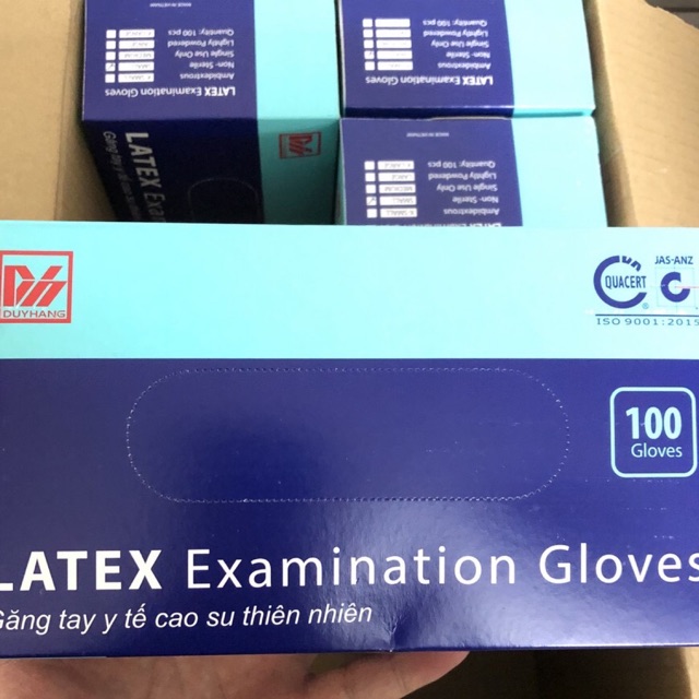 Găng tay y tế Latex co bột hộp 100 chiếc