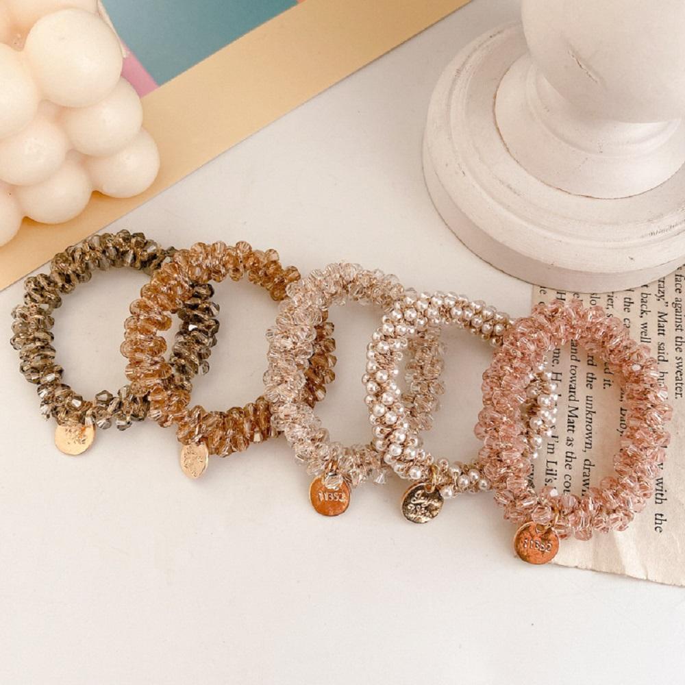 Dây Cột Tóc Đuôi Ngựa Co Giãn Thời Trang|Chuỗi Hạt Đeo Tay Xinh Xắn Cho Bé Gái|Băng Đô Cài Tóc Thời Trang