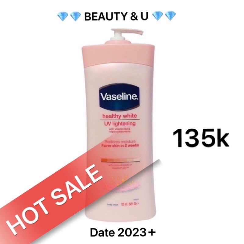 [HÀNG CHUẨN] Sữa dưỡng thể Mỹ USA Vaseline Healthy White UV Lightening 725ml