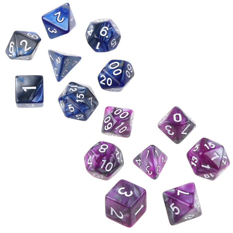 Set 7 xúc xắc đa diện phong cách D4-D20 chất lượng cao