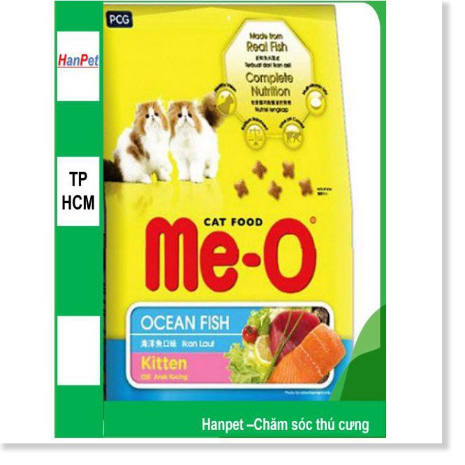 Hanpet- Me-0 kitten gói 1,1kg Thức ăn dạng hạt dành cho mèo dưới 1 năm tuổi vị cá biển