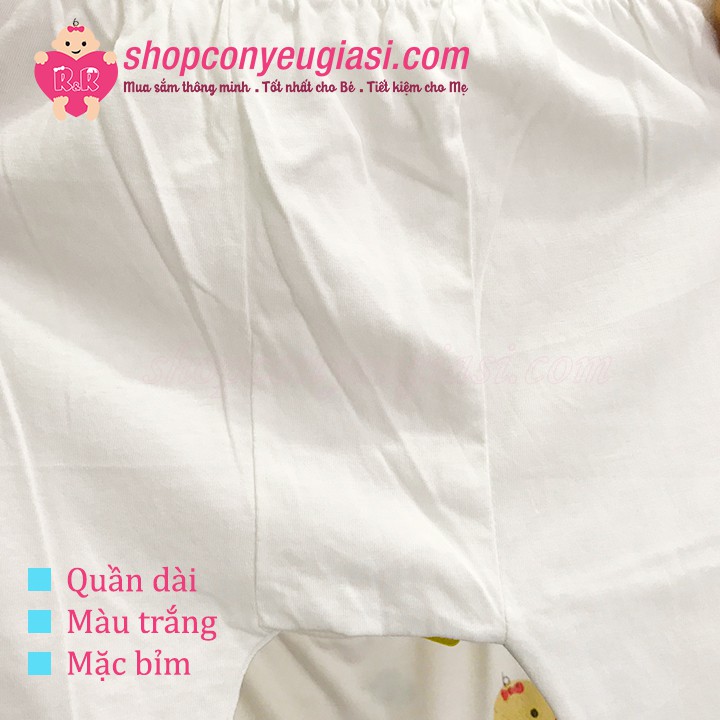 Quần Dài Màu Mặc Bỉm Sơ Sinh Babiboo  In Ép Nhiệt - 100% Cotton