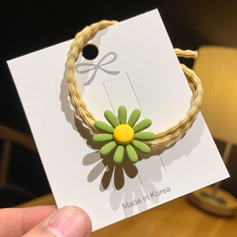 Dây cột tóc họa tiết hoa cúc nhỏ xinh xắn dễ thương