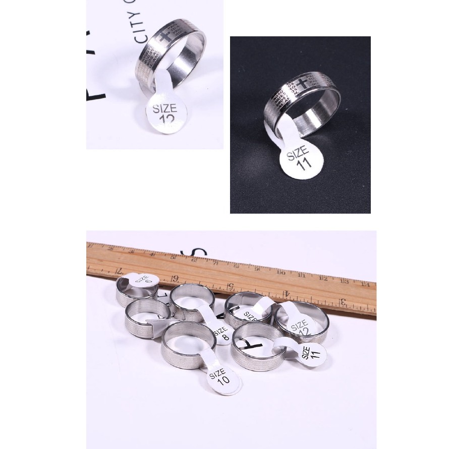 Nhẫn Thép Titan Hình Thánh Giá Và Kinh Thánh