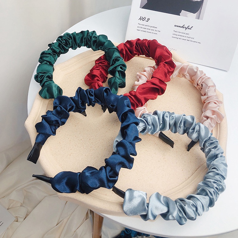 Ygt Băng Đô Da Màu Trơn Phong Cách Hàn Quốc Cho Nữ