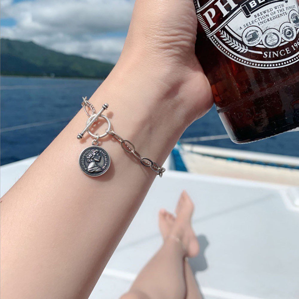 Vòng Đeo Tay Hai Lớp Dày Dặn Phong Cách Punk Cổ Điển Thời Trang Cho Nam Và Nữ