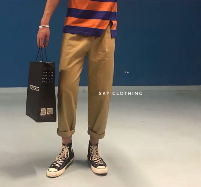 BASIC PANT KAKI - Quần kaki trơn xanh/be/tan/đen/hồng unisex