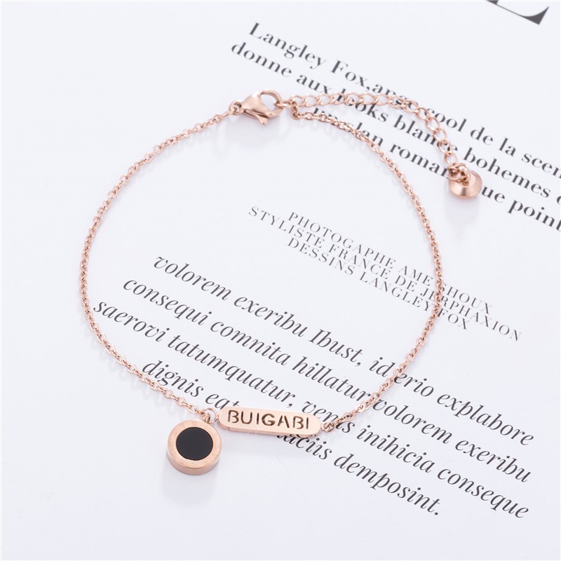 Korean rose gold classic double-sided titanium steel 18K gold anklet, the quality does not fade, the new product is beautiful and fashionable