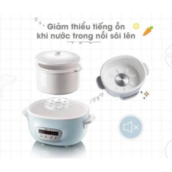 Nồi Nấu Cháo Cho Bé_Nồi Nấu Chậm_Hầm Cháo Đa Năng, Kèm Lồng Hấp_Bear Dung Tích 0.8L- 1L - 1,6L - 2,5L- Bảo Hành 12 Tháng