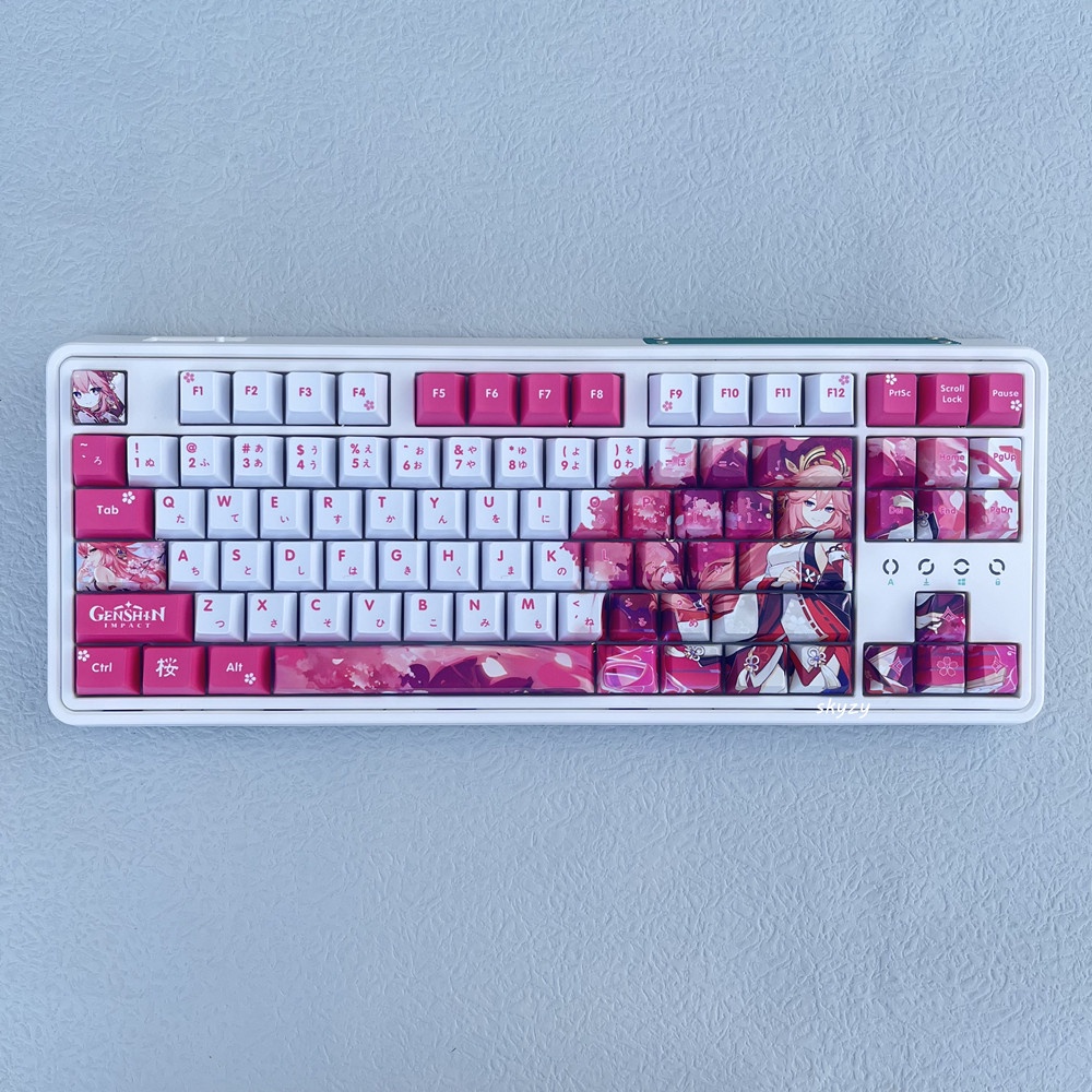 128 phím Genshin Impact Yae Miko Keycaps Cherry Profile Anime PBT Dye Sub Bàn phím cơ học Keycap | BigBuy360 - bigbuy360.vn