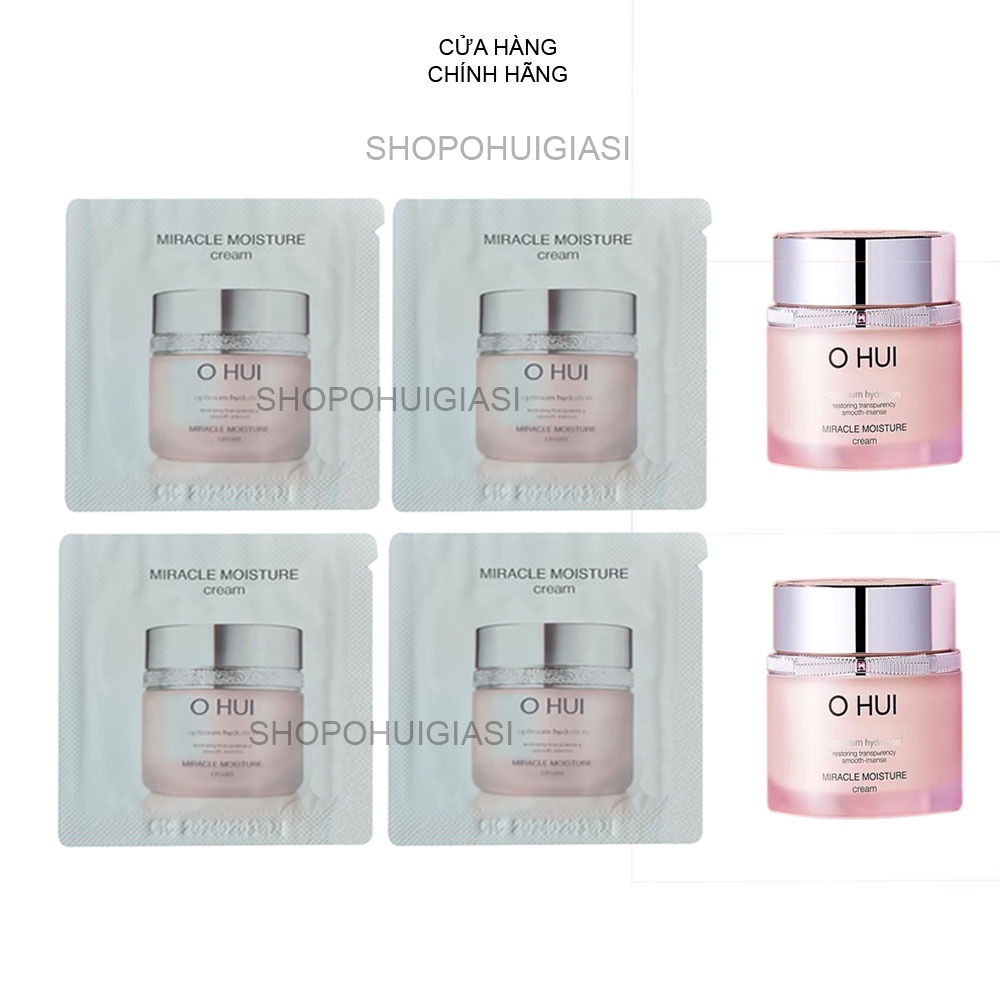 Gói kem Ohui hồng dưỡng ẩm chuyên sâu, làm da trắng hồng và chống lão hóa OHUI Miracle Moisture Cream 1ml