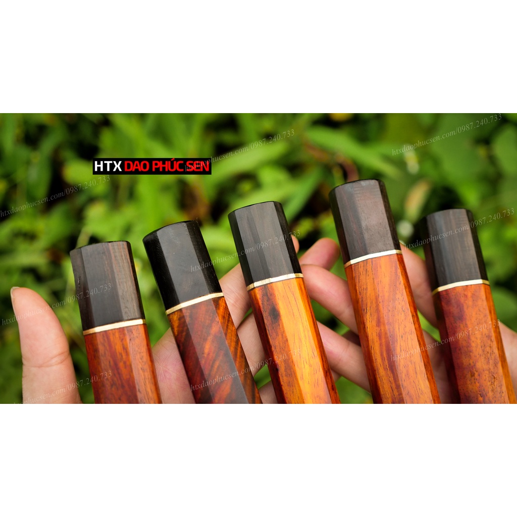 Cán dao Nhật bát giác gỗ mun, trắc - CN07