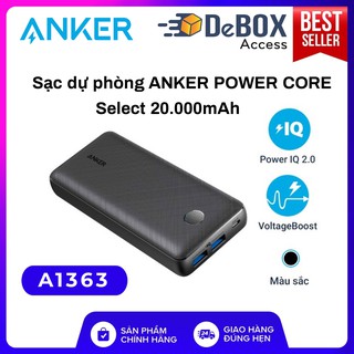 Pin sạc dự phòng ANKER PowerCore Select 20000mAh (Đen) - A1363 Bảo hành 18T
