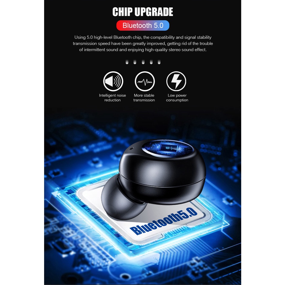 Tai nghe Nhét tai True Wireless không dây Bluetooth TWS v5.0 V10 Cảm ứng vân tay Bản quốc tế Cao cấp Pro Chống nước -V10