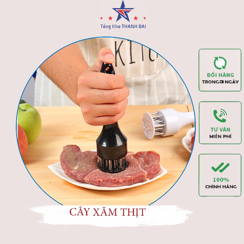 Dụng Cụ Xăm Thịt - Làm Mềm Thịt da dày TIỆN DỤNG cây xăm thịt da dày ĐA NĂNG xăm các loại da, rau củ quả và thực phẩm