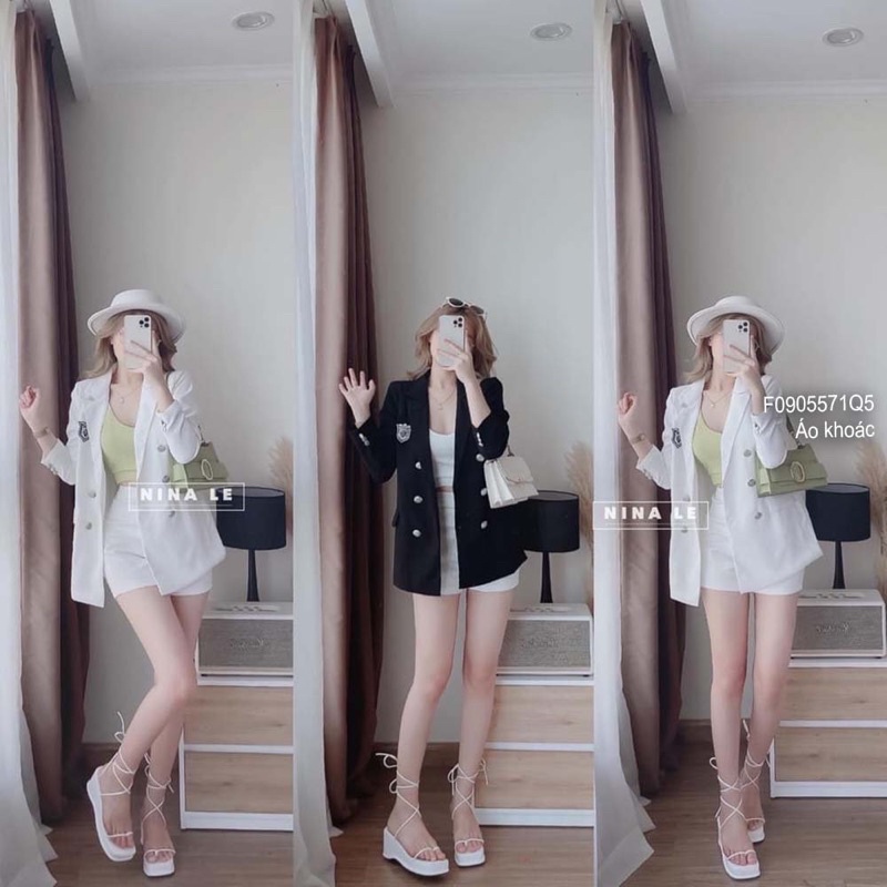 Áo khoác cổ vest 6 nút
