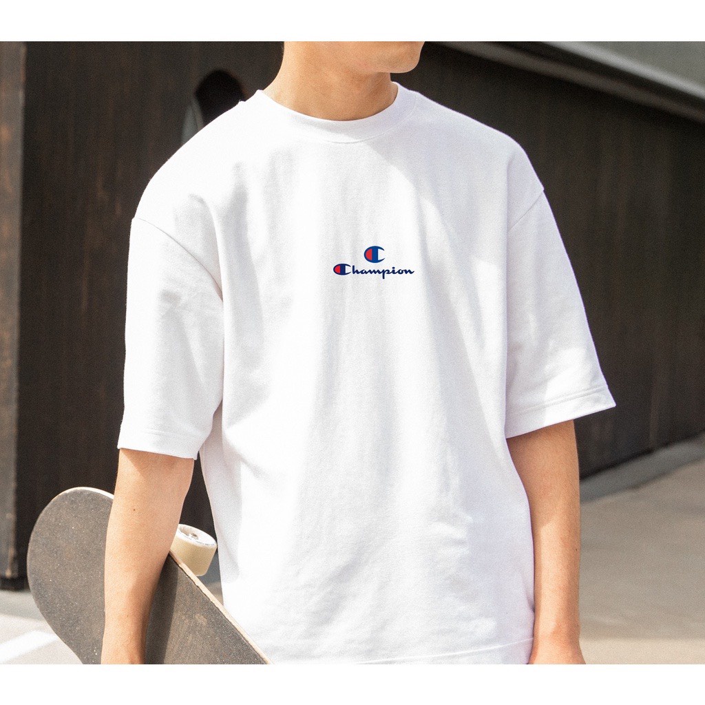 Áo phông nam nữ champion cotton 2 màu đen trắng DT079