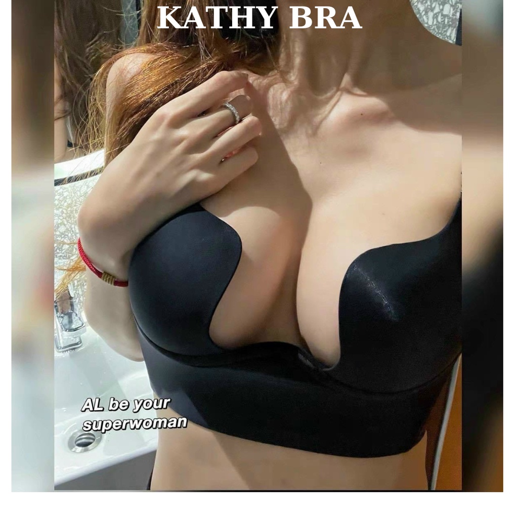 A65 Áo Ngực Nữ KATHY BRA Chuyên Dụng Mặc Váy Hở Lưng Chất Su Mát Có Gọng Mút Vừa