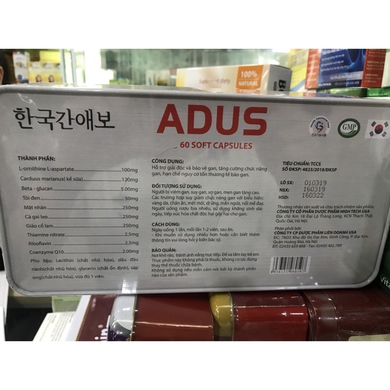 Bổ Gan ADUS Cà Gai Leo thanh nhiệt mát gan giải độc gan tăng cường chức năng gan