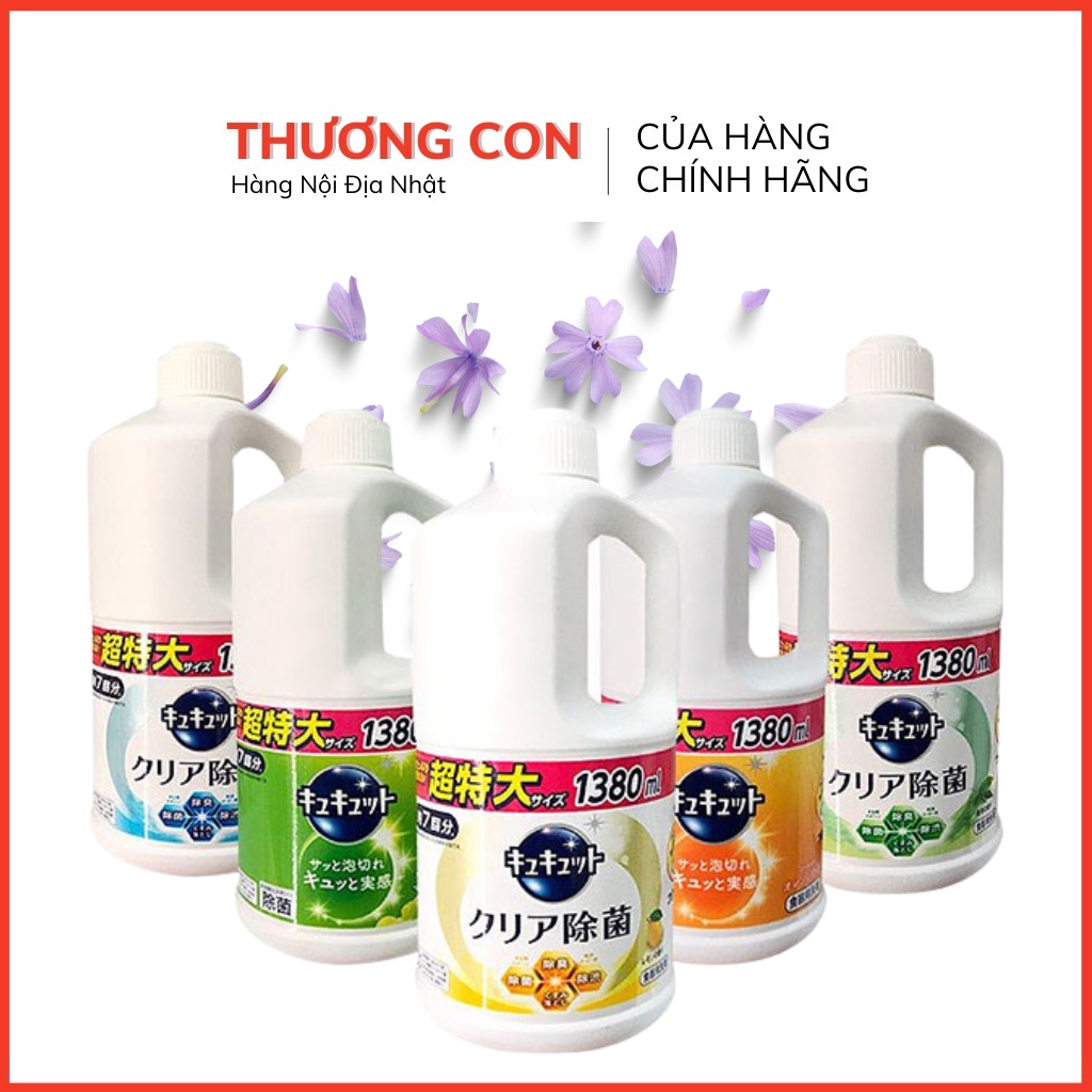 Nước rửa chén đậm đặc Kao 1380ml, nước rửa bát Nhật cao cấp an toàn cho da