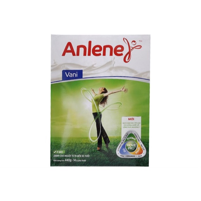 Sữa Anlene MovePro hương Vani 440g, dươi 40 tuổi