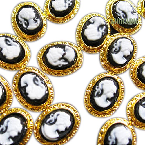 Set 10 Phụ Kiện Trang Trí Móng Nghệ Thuật 3D Bằng Hợp Kim Phong Cách Hoàng Hậu Vintage Dành Cho Nữ