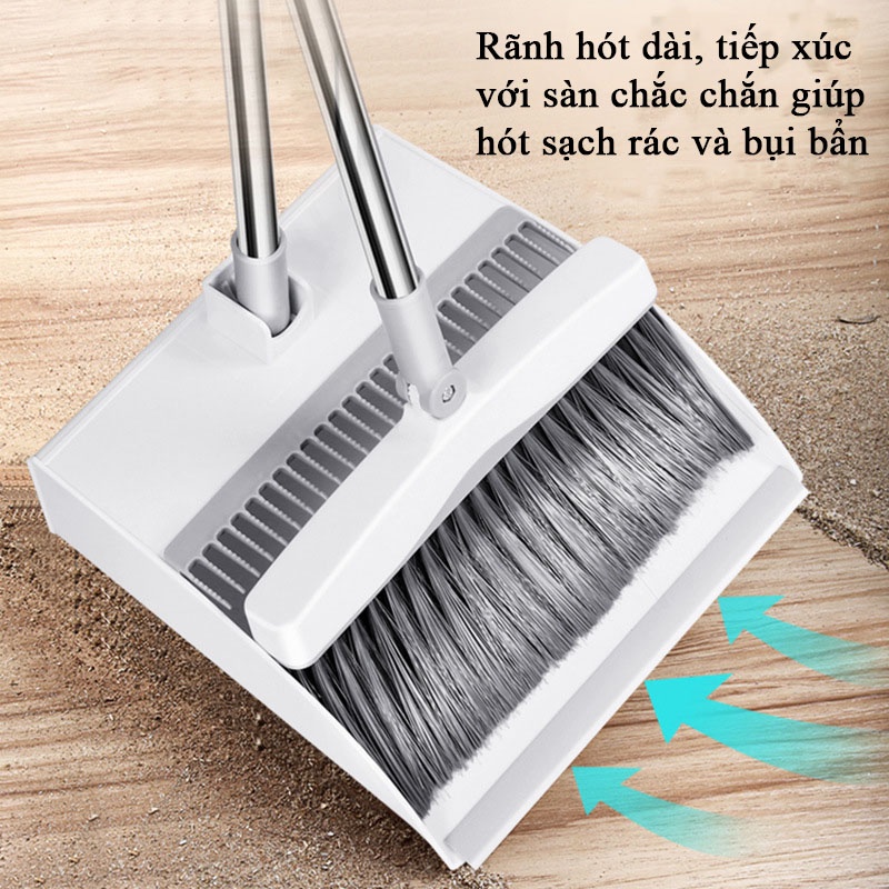 Chổi nhựa quét nhà thông minh, bộ chổi quét nhà kèm hót rác 2 trong 1 gấp gọn tiện lợi