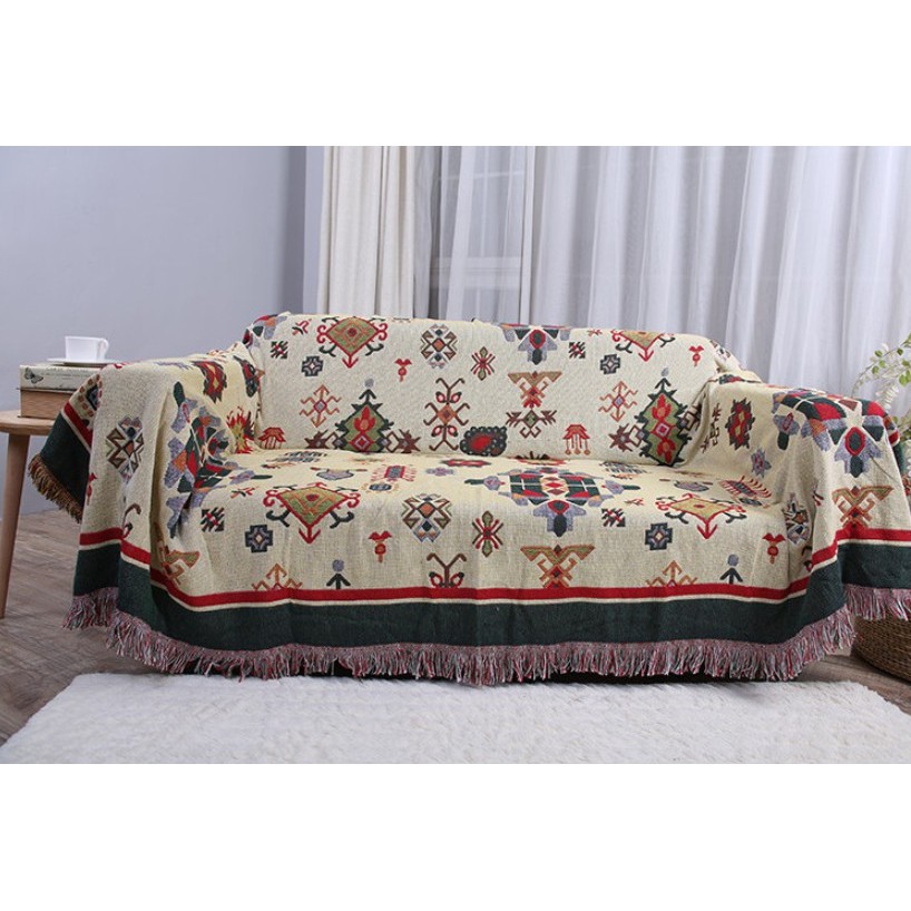 Thảm vintage họa tiết thổ cẩm dùng trong decor nhà cửa, phủ Sofa, làm thảm trải sàn,Treo Tường, trải ghế tựa