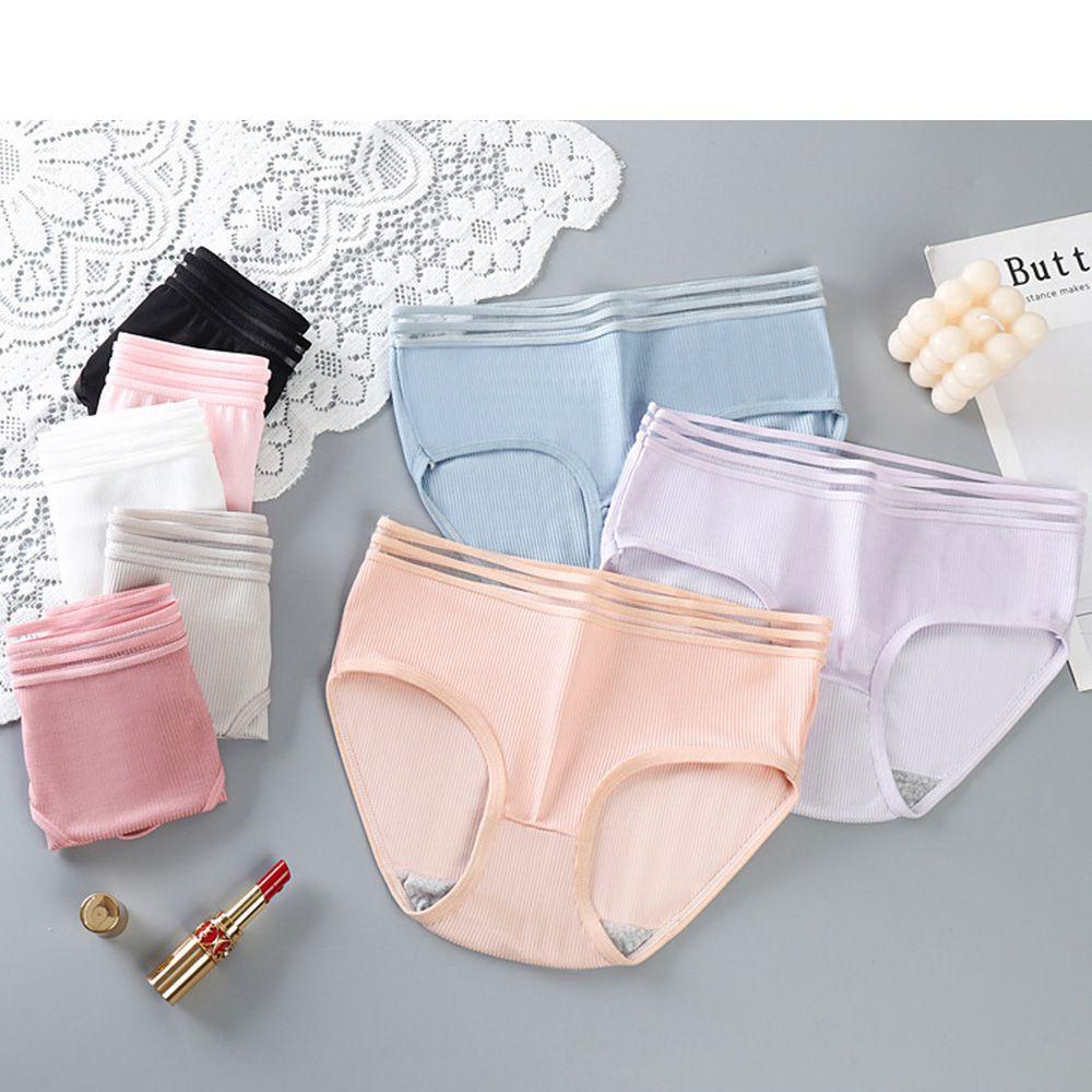 ROSE Quần Lót Cotton Lưng Vừa Thoáng Mát Xinh Xắn Cho Nữ