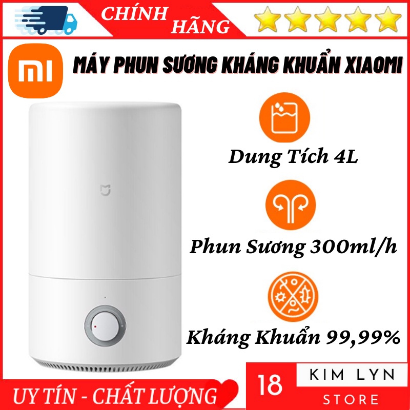 Máy phun sương tạo ẩm xiaomiMáy xông tinh dầu xiaomi dung tích 4L siêu tiện lợiBảo hành 12 tháng