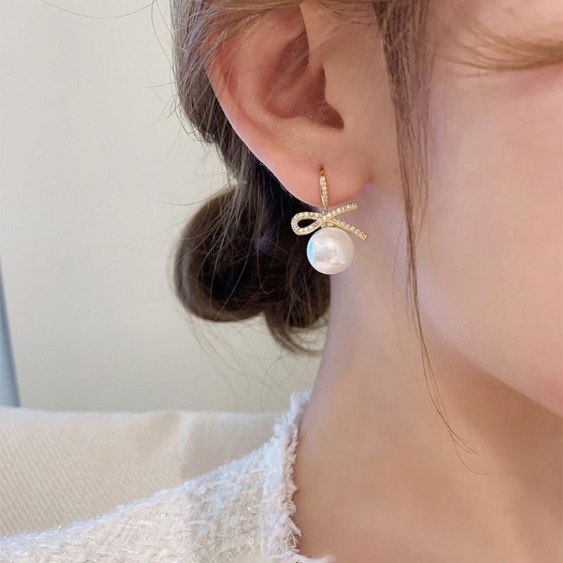 Khuyên Tai Hình Nơ Đính Đá Độc Đáo Hợp Thời Trang