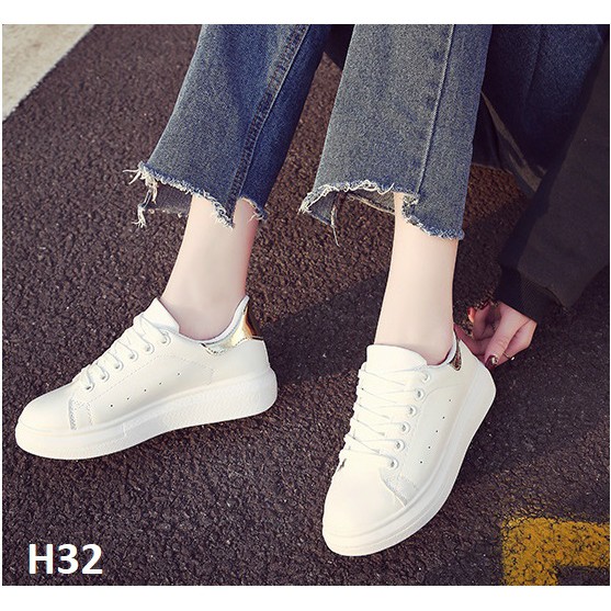 [VIDEO THẬT]giày thể thao nữ màu trắng, giày nữ trắng đế cao | BigBuy360 - bigbuy360.vn