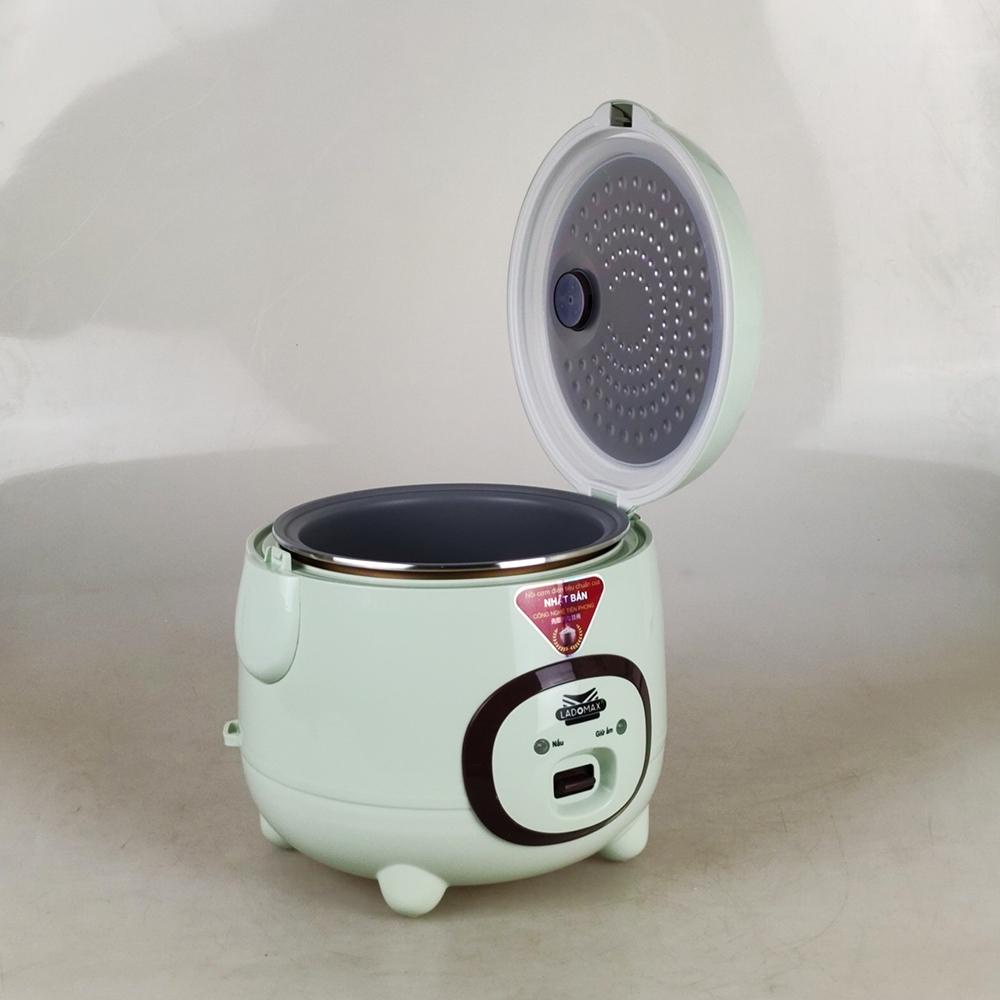 [Chính hãng] Nồi cơm mini 0.8L Ladomax HA-7608 lòng niêu chống dính nấu cơm chín đều, có xửng hấp