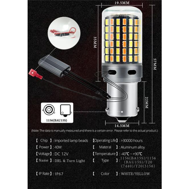 Đèn Led Dây Canbus P21W Py21W Ba15S Bau15S T20 7440 W21W 3156 3014 120led