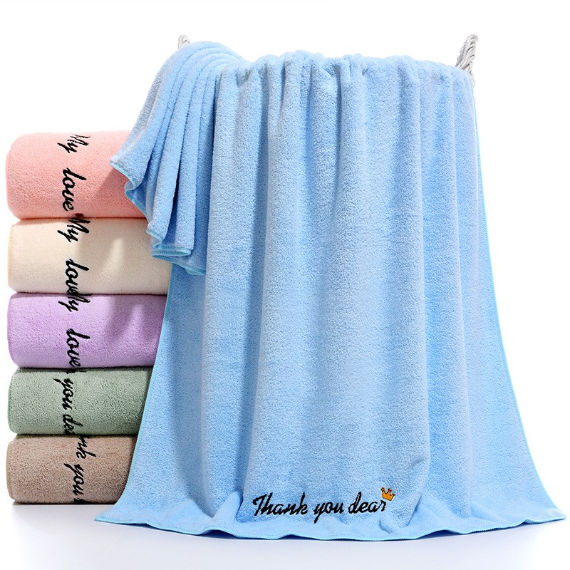 Một thế hệ của khăn tắm hơn bông thấm mềm mại san hô mã hóa thêu khăn khuyến mãi quà tặng tùy chỉnh logo