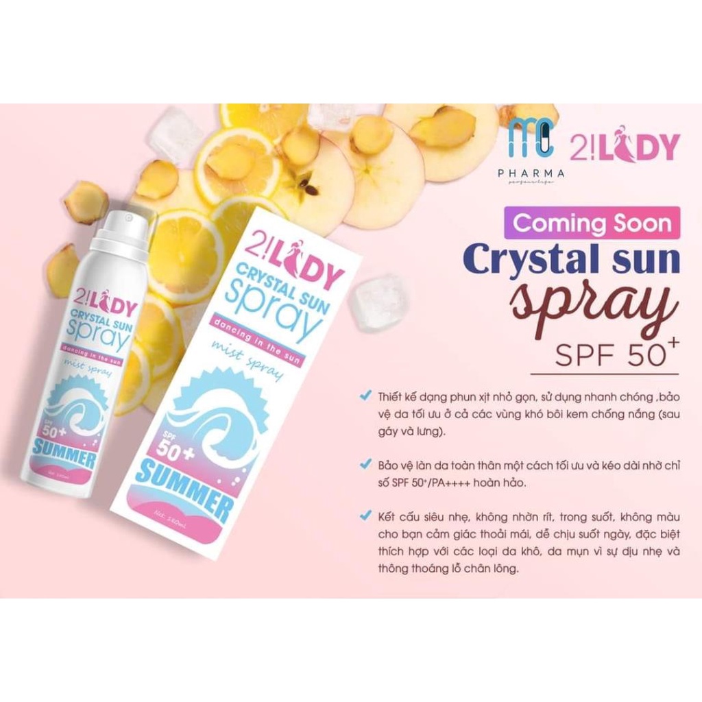 Xịt chống nắng, dưỡng trắng, giữ ẩm 2LADY CHINH HÃNGMagic Skin