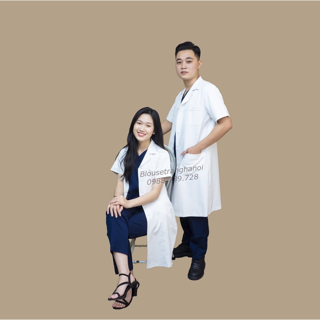 Áo blouse bác sĩ cộc tay đẹp hút hồn- Blouse trắng hà nội